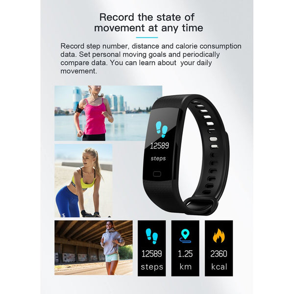 Pedometer Fitness Tracker Smart Bracelet Heart Rate Blood Pressure Monitor