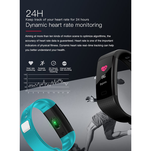 Pedometer Fitness Tracker Smart Bracelet Heart Rate Blood Pressure Monitor