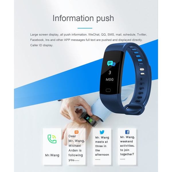 Pedometer Fitness Tracker Smart Bracelet Heart Rate Blood Pressure Monitor