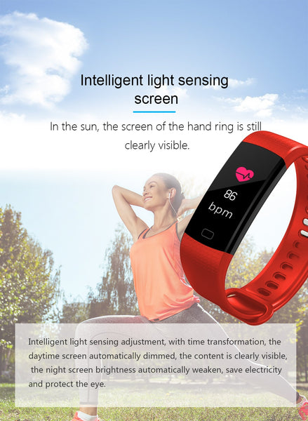 Pedometer Fitness Tracker Smart Bracelet Heart Rate Blood Pressure Monitor