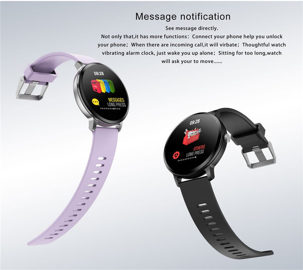 Waterproof Clock Tempered glass Activity Fitness tracker Heart rate smartwatch