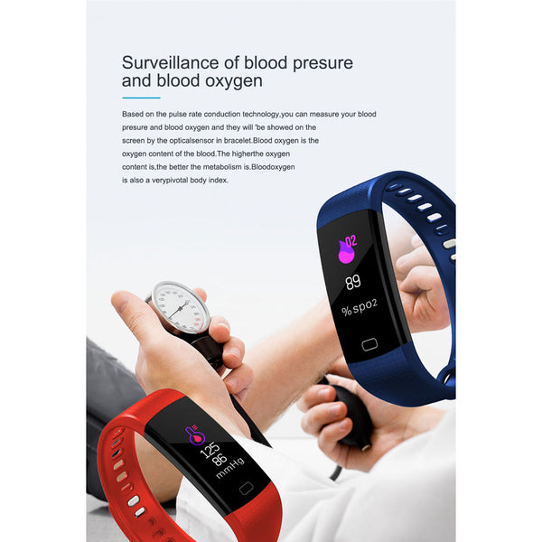 Bluetooth Y5 Heart Rate Blood Pressure Oxygen Monitoring Smart Watch Wristband