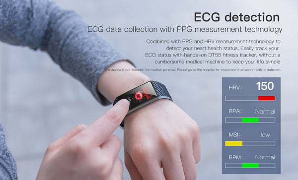 1.14 Inch IPS Screen Smart Bracelet ECG Heart Rate Blood Pressure Monitor