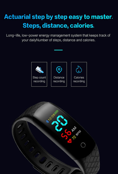 Smart Bracelet  Color Screen Blood Pressure Fitness Tracker device Heart Rate Monitor