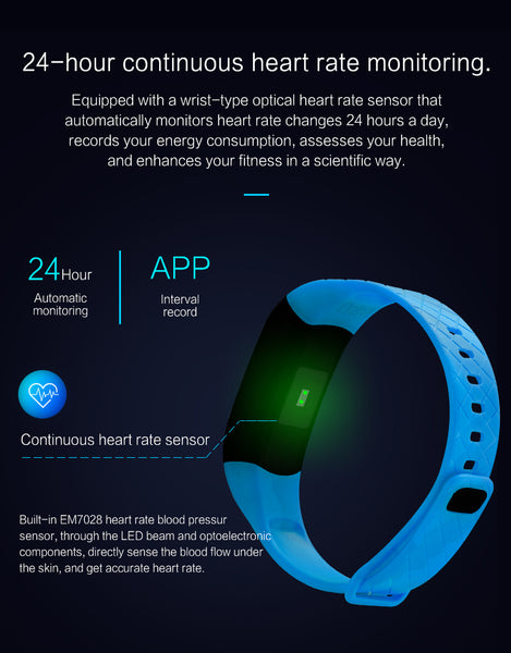 Smart Bracelet  Color Screen Blood Pressure Fitness Tracker device Heart Rate Monitor