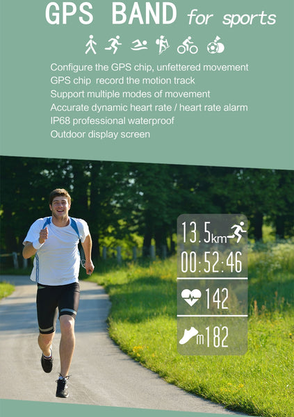 GPS Tracker Smart Band Heart Rate Monitor Fitness Tracker