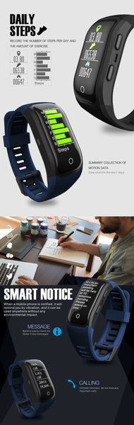 Color Screen  IP68 Waterproof Bluetooth GPS Wristband